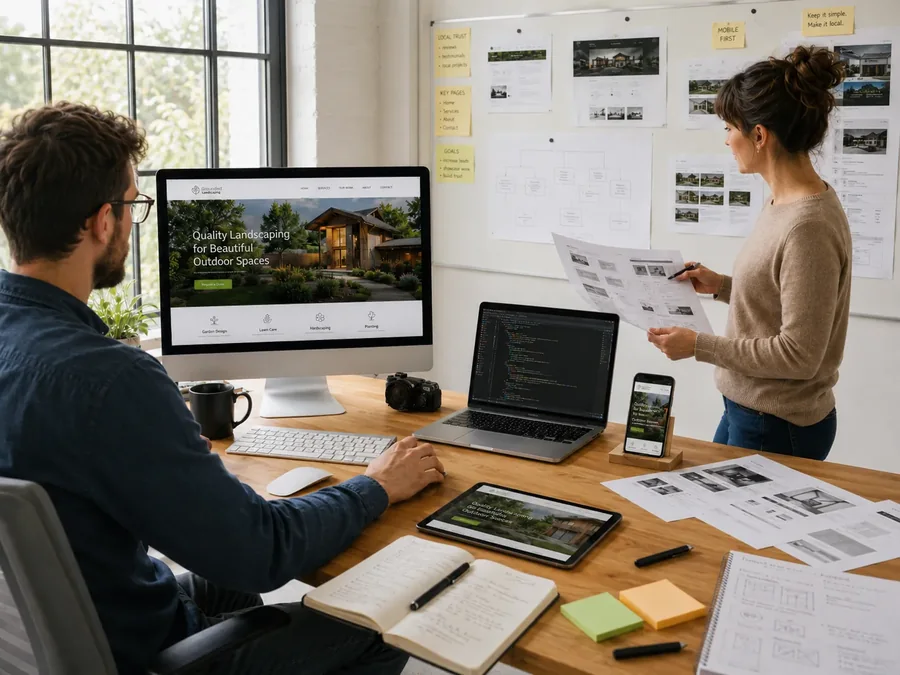 Web designers building a small business website in Central Nebraska